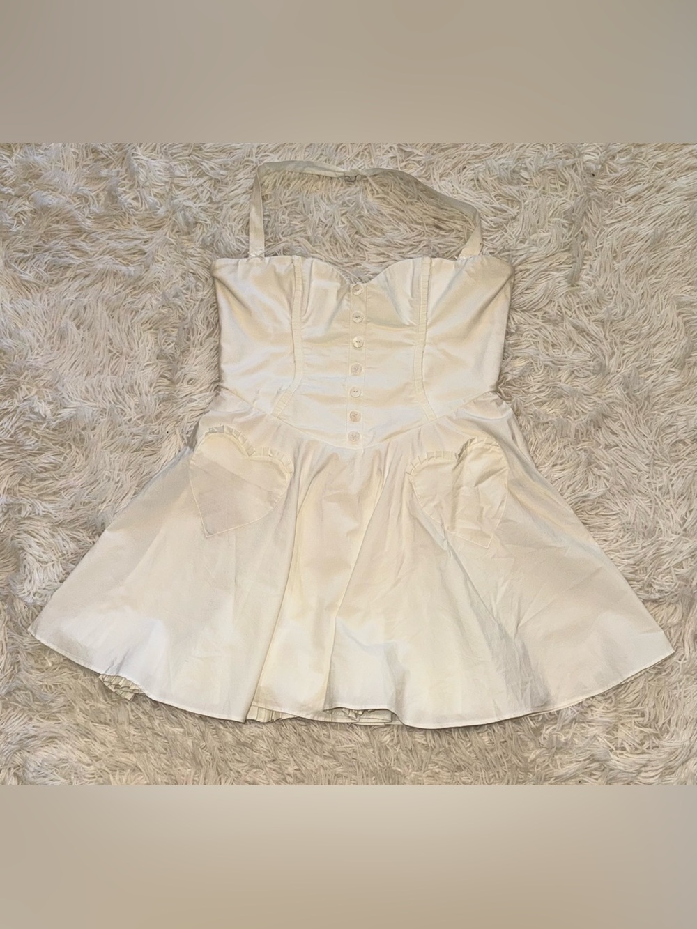 NEW HOUSE OF CB Heidi white cotton halter Minidress Sz XL - Picture 9 of 10
